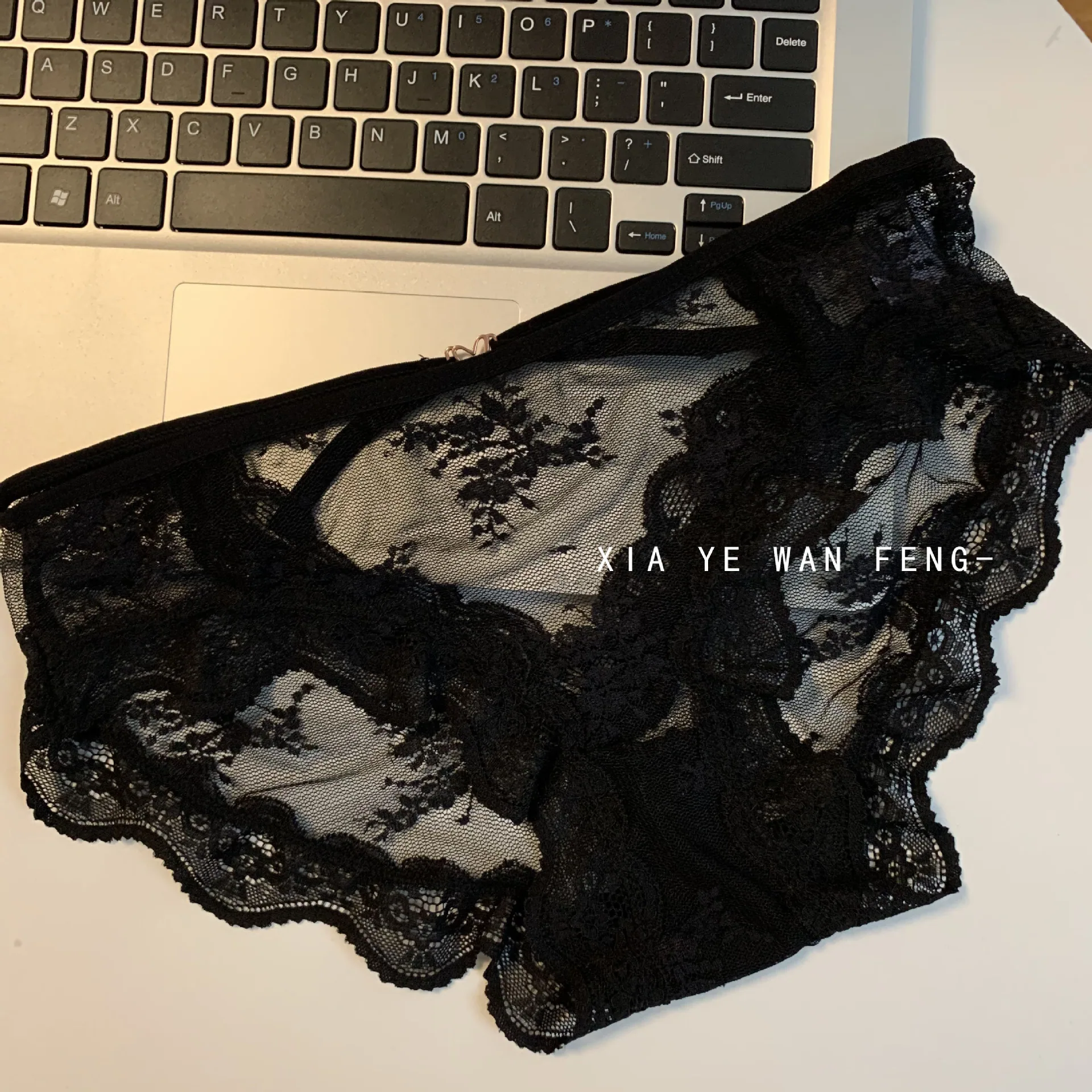 Hot Heart, Peach, No Trace, Sexy Lace Womens Underwear, Pure Cotton, Thin, Hollow Transparent Mesh Triangle Pants 2