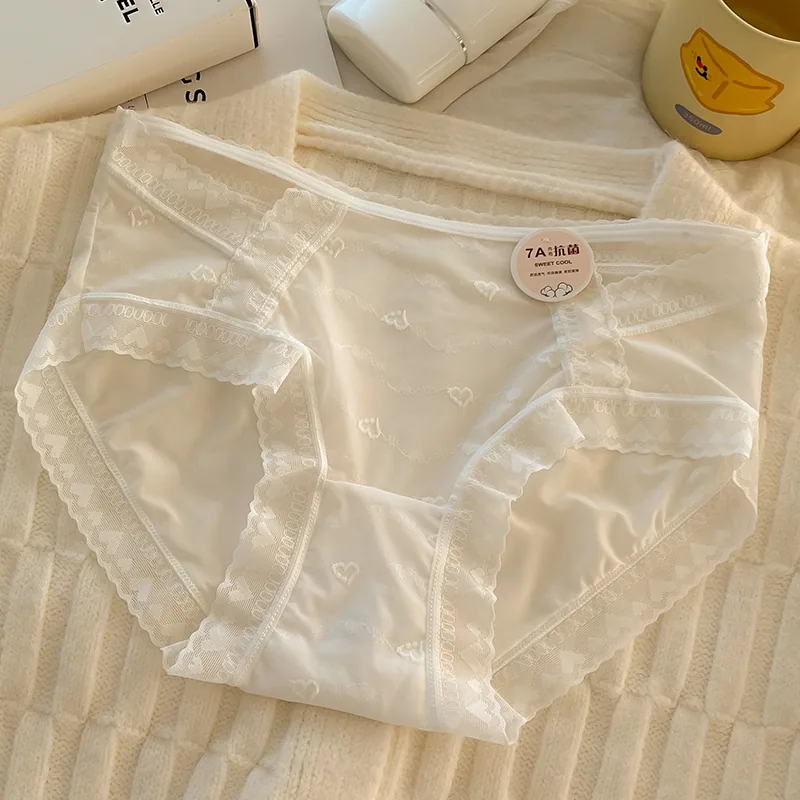 7A antibacterial pure cotton crotch ice silk underwear for women, seamless summer thin design for girls and students, triangl