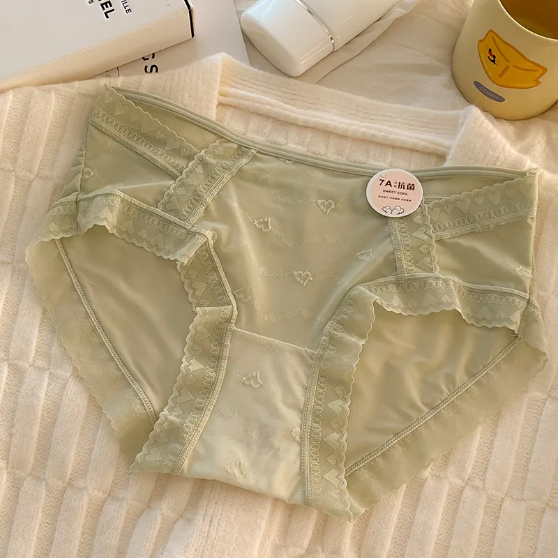 7A antibacterial pure cotton crotch ice silk underwear for women, seamless summer thin design for girls and students, triangle u 6