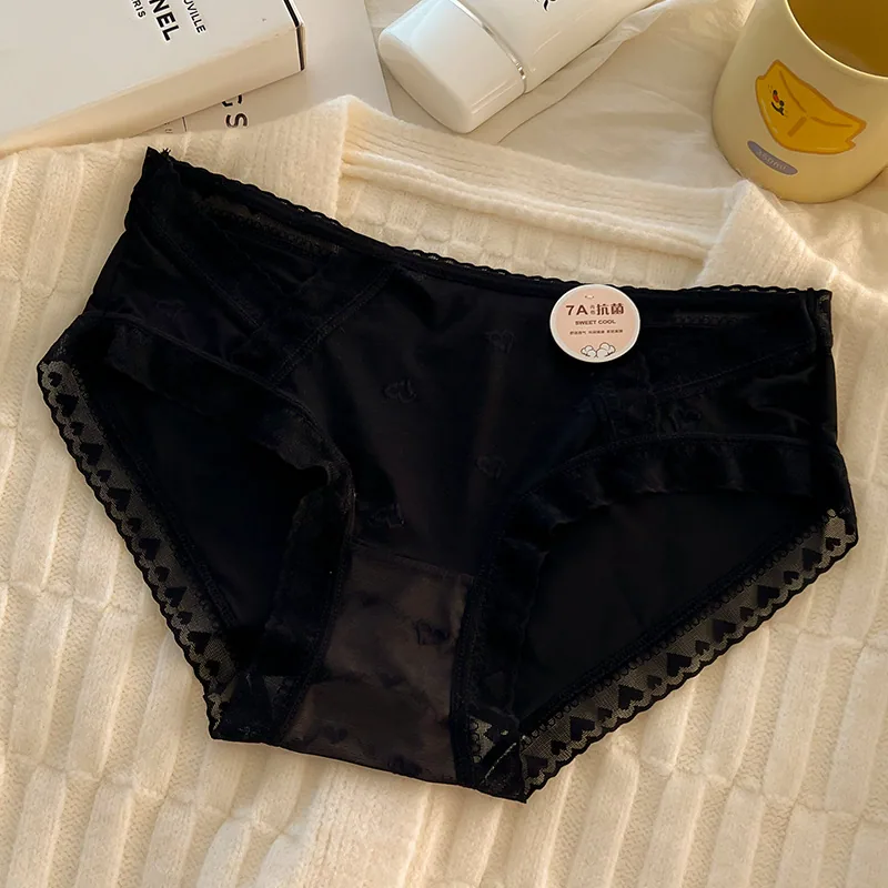 7A antibacterial pure cotton crotch ice silk underwear for women, seamless summer thin design for girls and students, triangle u 4