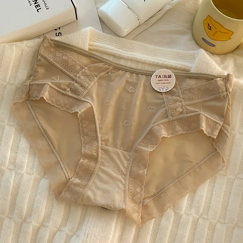 7A antibacterial pure cotton crotch ice silk underwear for women, seamless summer thin design for girls and students, triangle u 7