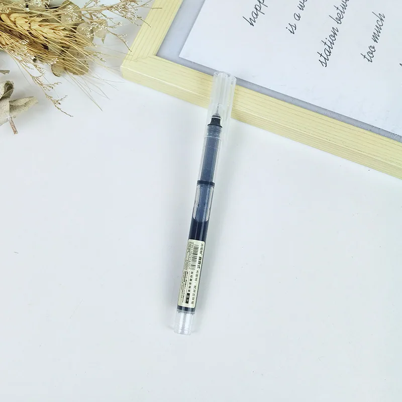 Manufacturer's new straight liquid ballpoint pen, colored water pen, student note taking pen, fast drying large capacity neutral 14