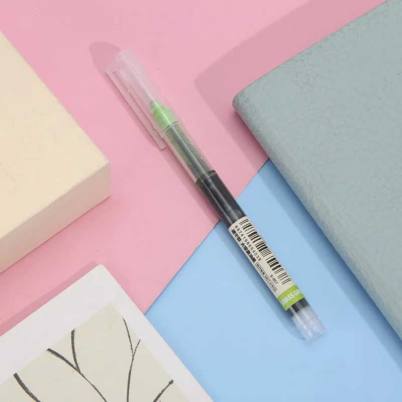 Manufacturer's new straight liquid ballpoint pen, colored water pen, student note taking pen, fast drying large capacity neutral 10