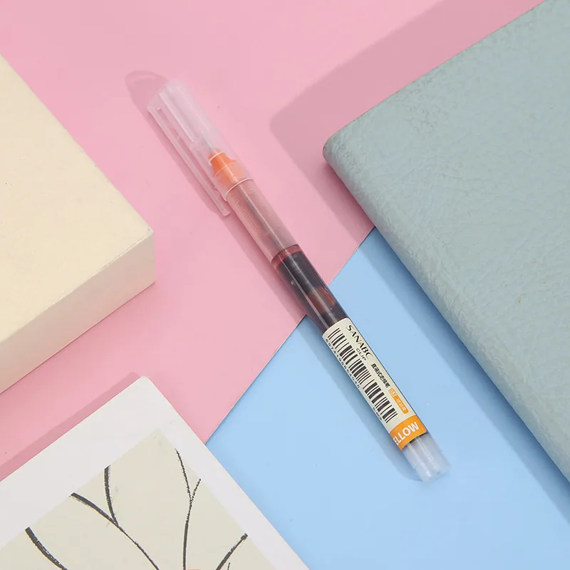 Manufacturer's new straight liquid ballpoint pen, colored water pen, student note taking pen, fast drying large capacity neutral 8