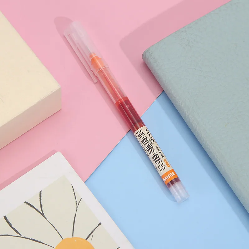 Manufacturer's new straight liquid ballpoint pen, colored water pen, student note taking pen, fast drying large capacity neutral 11