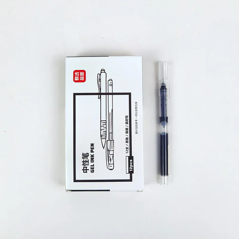 Manufacturer's new straight liquid ballpoint pen, colored water pen, student note taking pen, fast drying large capacity neutral 17