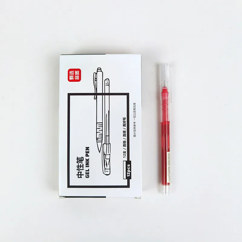 Manufacturer's new straight liquid ballpoint pen, colored water pen, student note taking pen, fast drying large capacity neutral 19