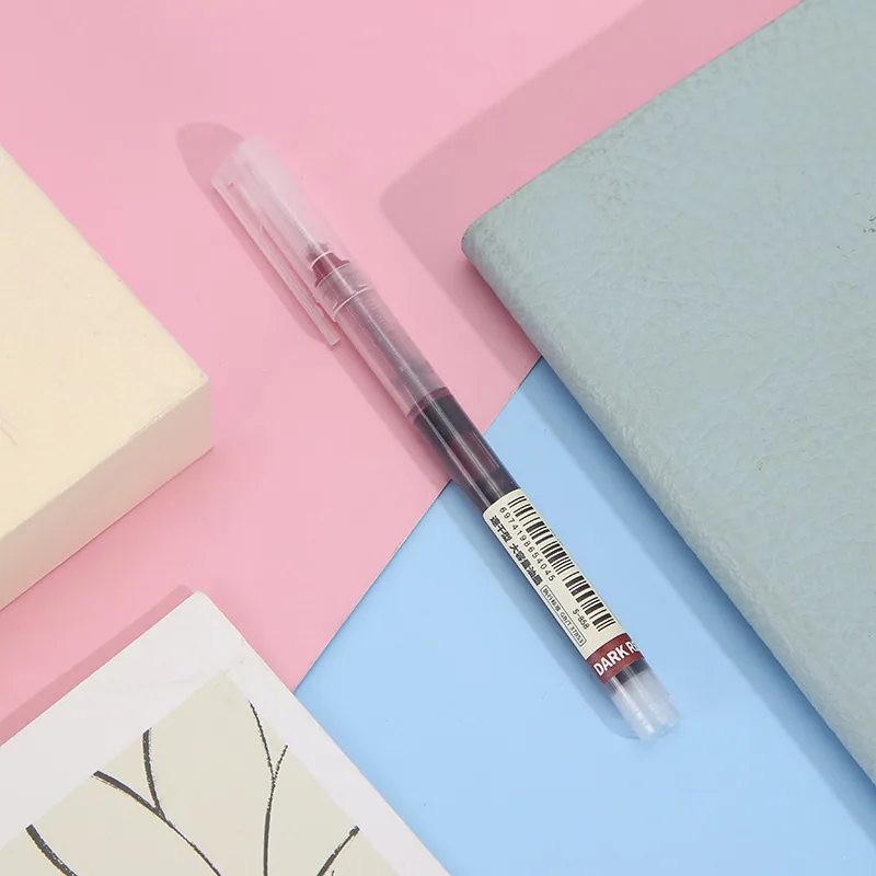 Manufacturer's new straight liquid ballpoint pen, colored water pen, student note taking pen, fast drying large capacity neutral 7