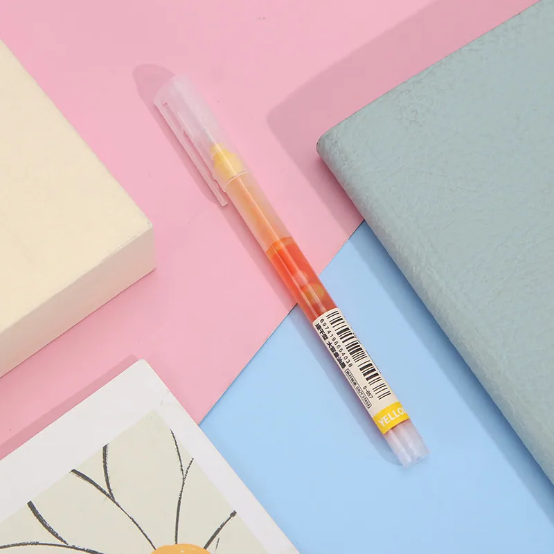 Manufacturer's new straight liquid ballpoint pen, colored water pen, student note taking pen, fast drying large capacity neutral 6