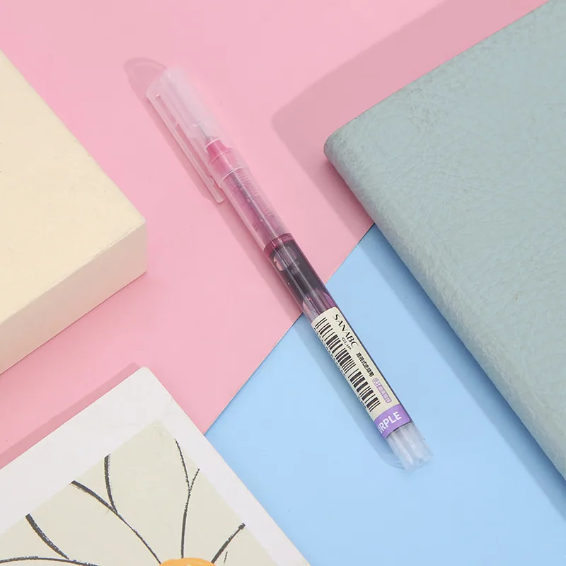 Manufacturer's new straight liquid ballpoint pen, colored water pen, student note taking pen, fast drying large capacity neutral 13