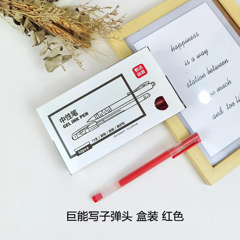 Giant Writing Bullet Head Neutral Pen Office Signature Pen Large Capacity Matte Student Exam Pen 0.5mm Wholesale 6