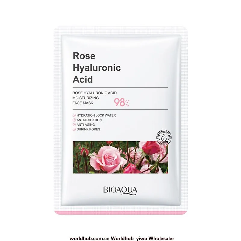 BIOAOU Rose Hyaluronic Acid VE Mask Mask Hydrating and Moisturizing Skin Cross Border Skincare Products Wholesale