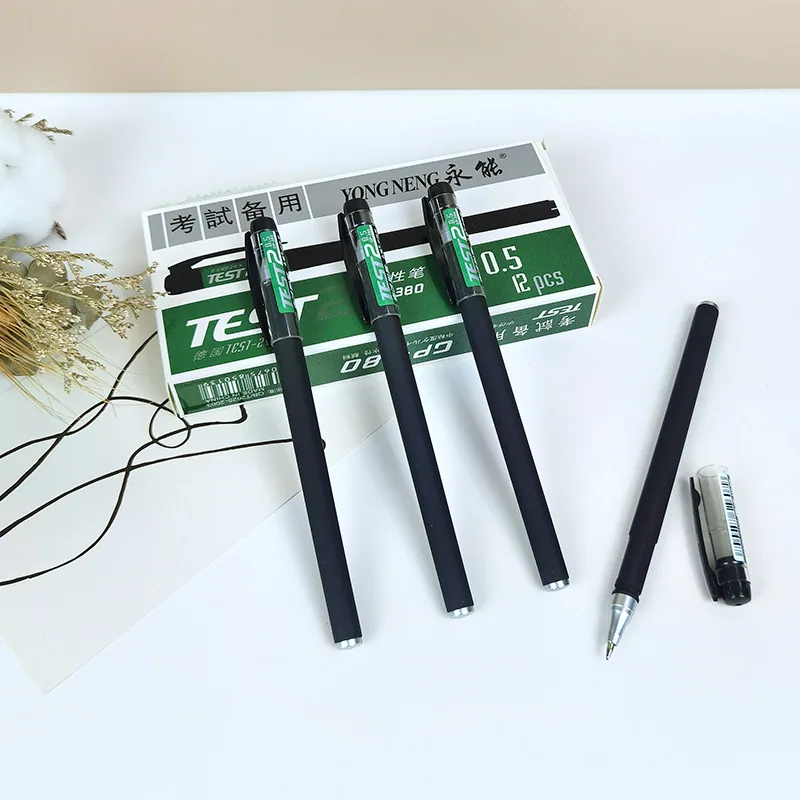 GP380 Matte Carbon Neutral Pen Black 0.5mm Plastic Business Office Signature Pen Student Exam Pen Manufacturer 4