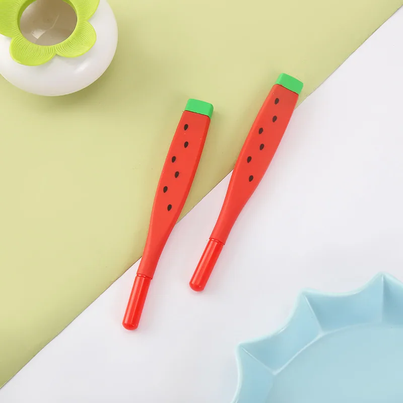 Cartoon Creative Neutral Pen Soft Rubber Cute Watermelon Shaped Neutral Pen Primary School Student Gift Learning Stationery Whol 9