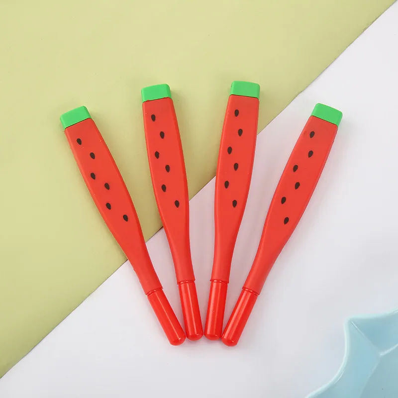 Cartoon Creative Neutral Pen Soft Rubber Cute Watermelon Shaped Neutral Pen Primary School Student Gift Learning Stationery Whol 3
