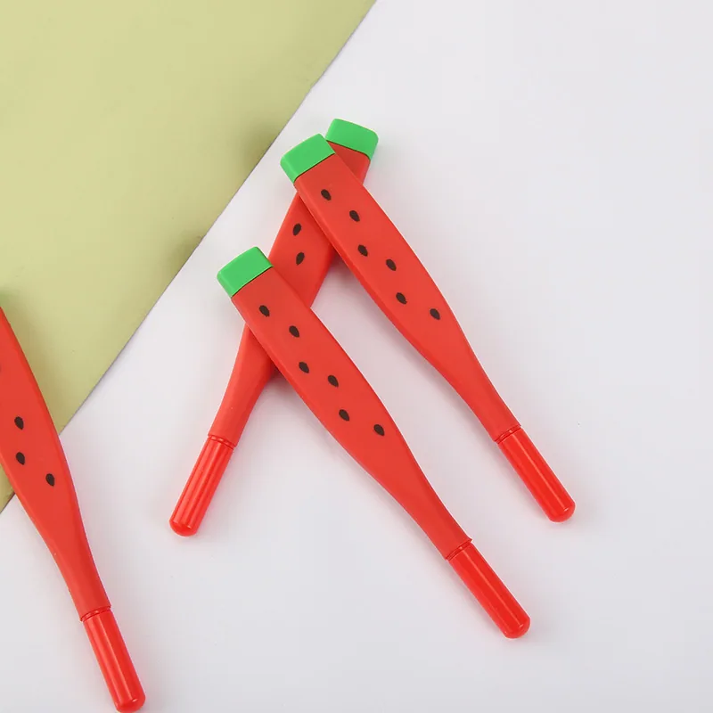Cartoon Creative Neutral Pen Soft Rubber Cute Watermelon Shaped Neutral Pen Primary School Student Gift Learning Stationery Whol 7