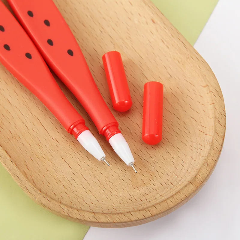 Cartoon Creative Neutral Pen Soft Rubber Cute Watermelon Shaped Neutral Pen Primary School Student Gift Learning Stationery Whol 4