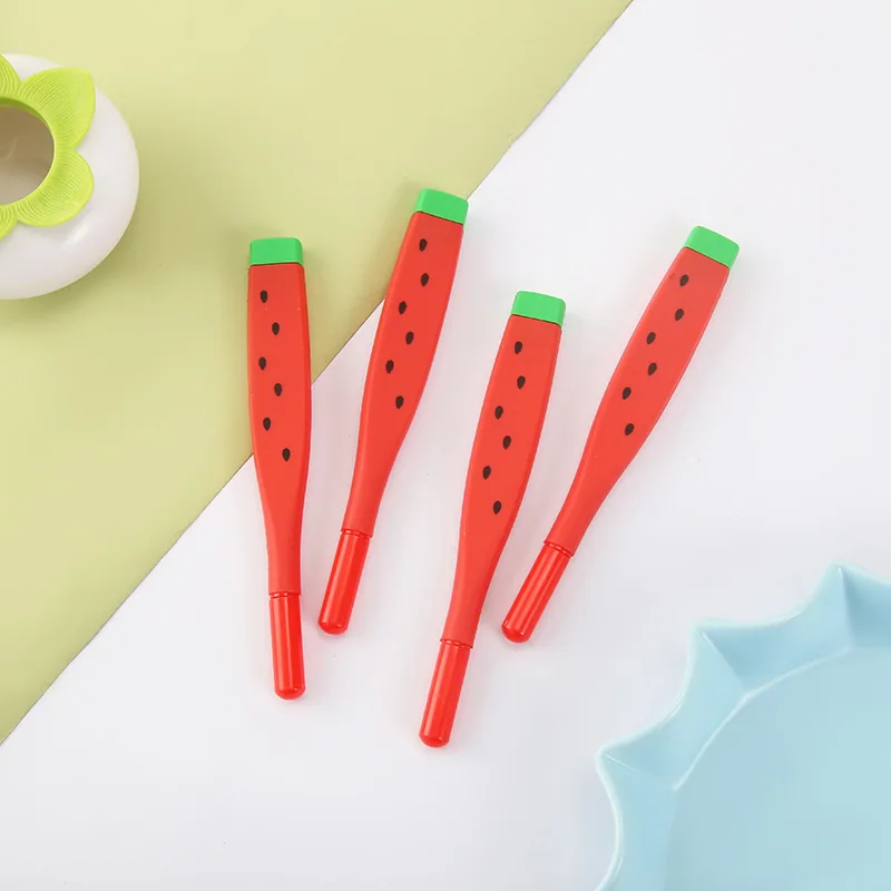 Cartoon Creative Neutral Pen Soft Rubber Cute Watermelon Shaped Neutral Pen Primary School Student Gift Learning Stationery Whol 2