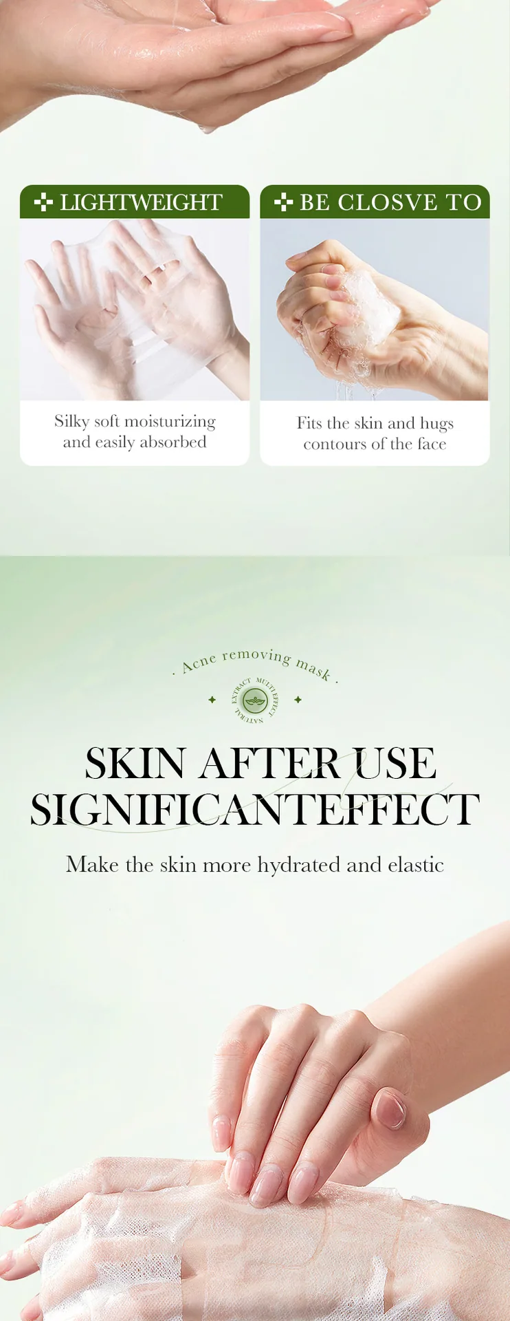 SADOER salicylic acid mask application scene on clean face for soothing acne-prone skin care routine