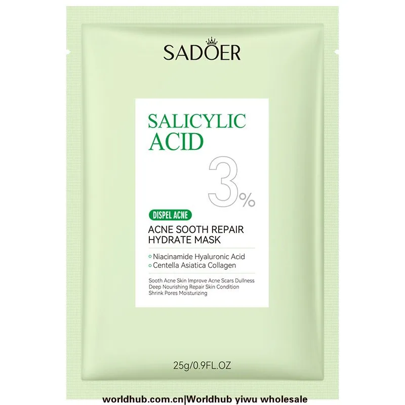 Close-up of SADOER salicylic acid acne soothing repair hydrating mask texture, anti-acne facial care wholesale