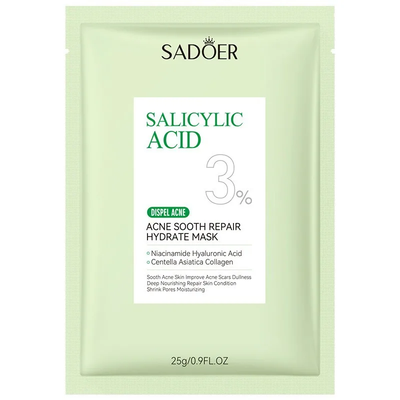 SADOER salicylic acid anti-acne mask size and packaging specification chart for cross-border wholesale buyers