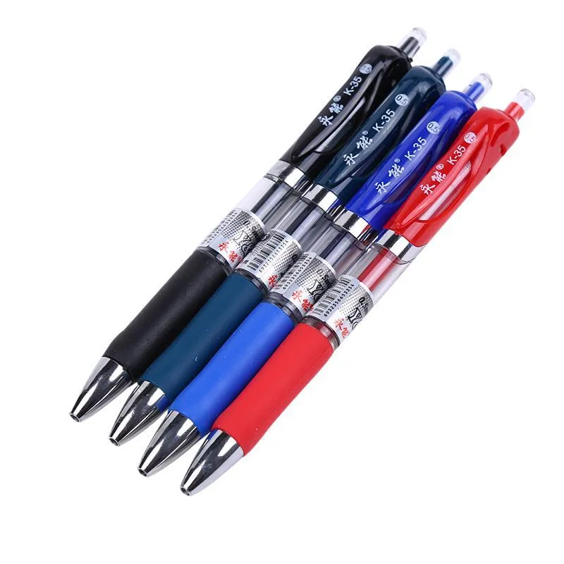 0.5mm Press Pen Neutral Pen Wholesale Plastic Bullet Head Signature Pen Student Office Stationery Learning Supplies