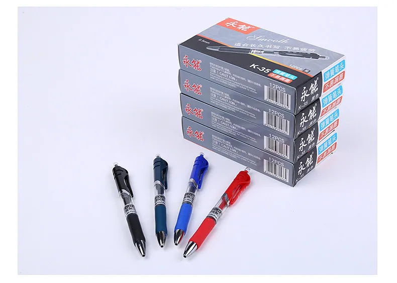 0.5mm Press Pen Neutral Pen Wholesale Plastic Bullet Head Signature Pen Student Office Stationery Learning Supplies 20