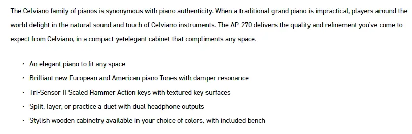Casio Electric Digital Piano AP-270BK/BN Keyboard 88 keys Heavy Hammer Keyboard For Beginner And Adult 3