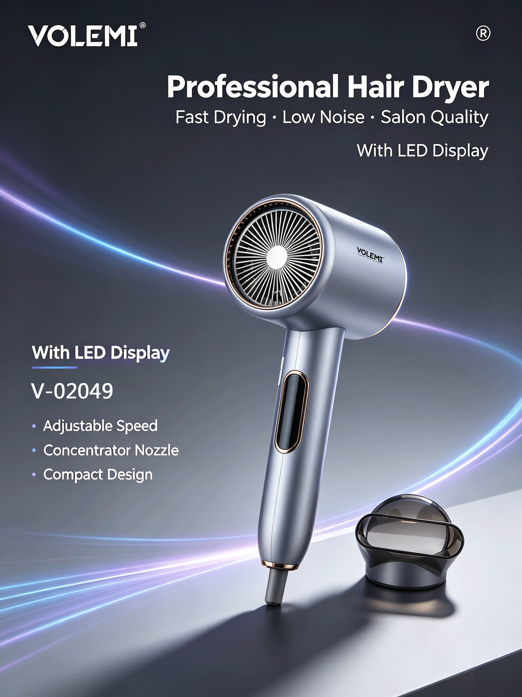 VOLEMI Digital Display Professional Hair Clipper V-02049