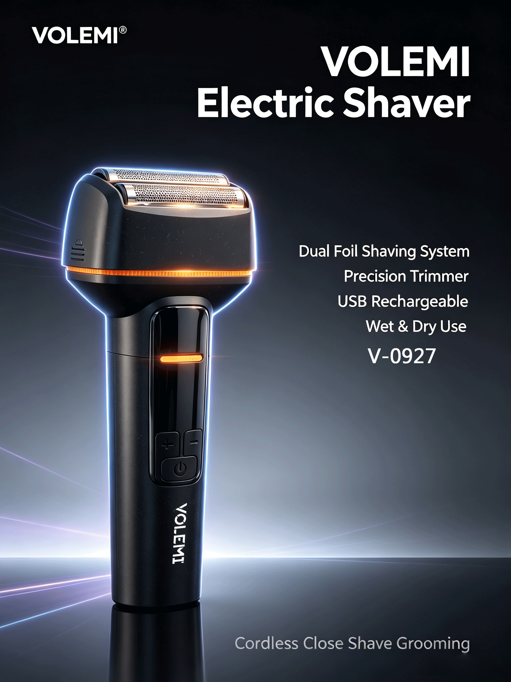 VOLEMI Professional Hair Clipper Quiet Motor Steel Blade V-0927