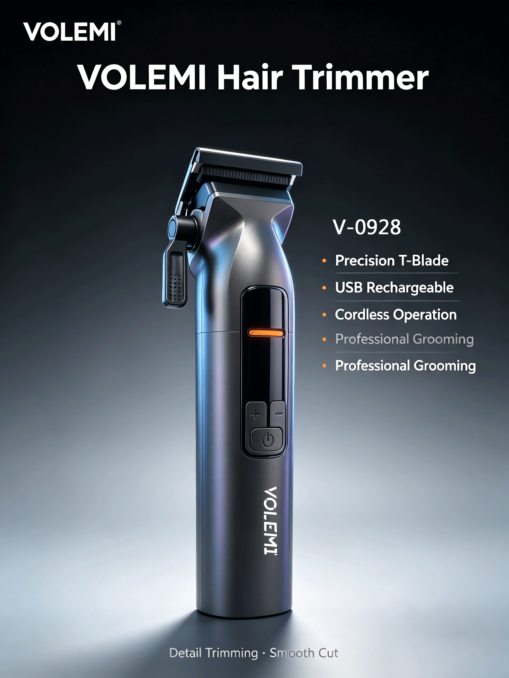 VOLEMI Men's Shaver Rotary Head Wet & Dry Type-C Travel V-0928