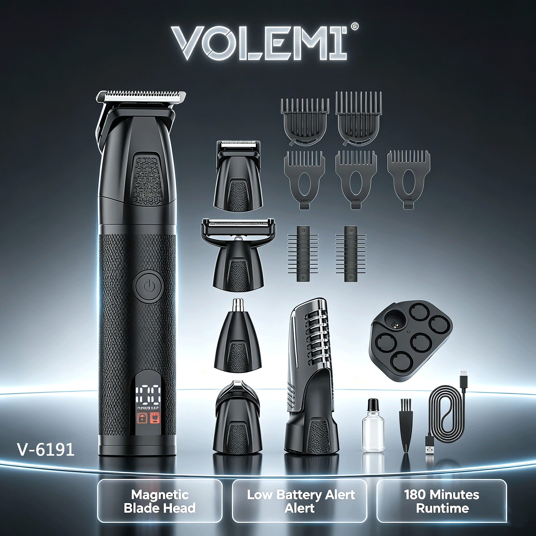VOLEMI Professional Hair Clipper Cordless Rechargeable V-6191