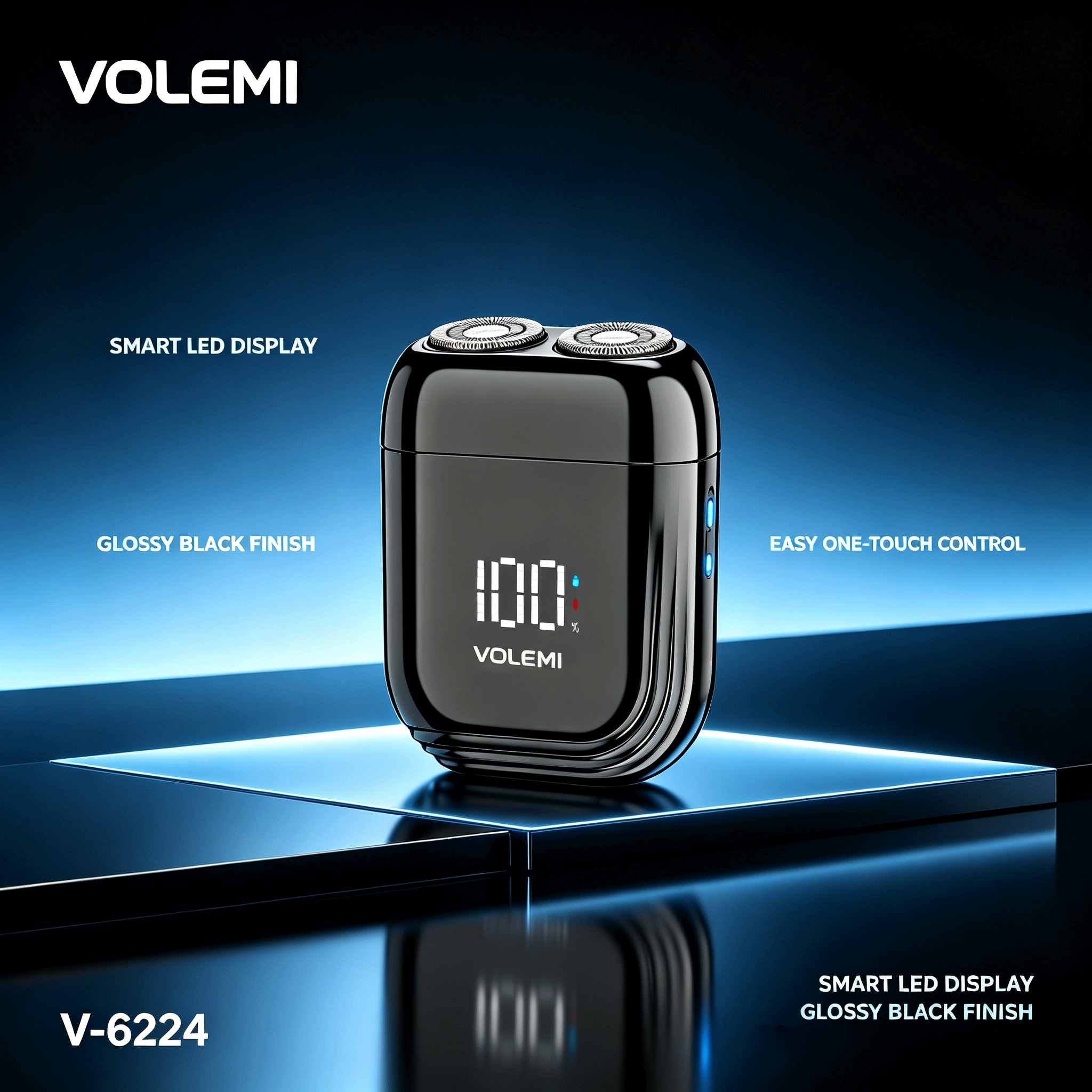 VOLEMI Men's Shaver Floating Foil Wet & Dry Type-C Rechargeable V-6224