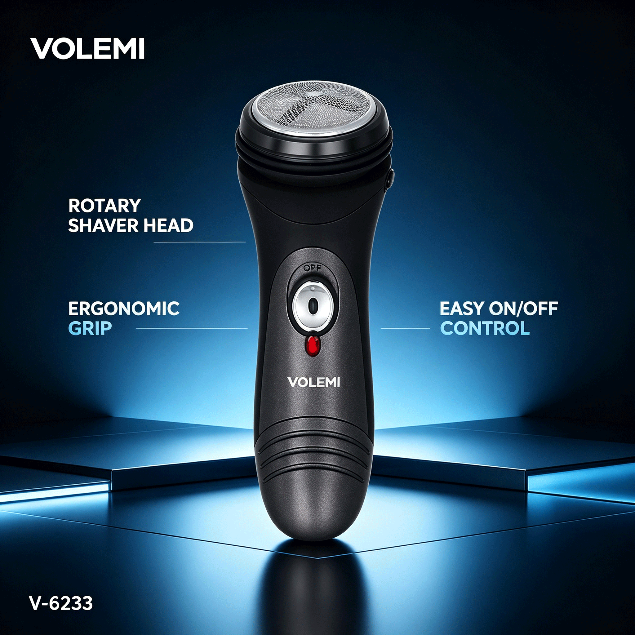 VOLEMI Men's Shaver Floating Foil Wet & Dry USB Type-C V-6233