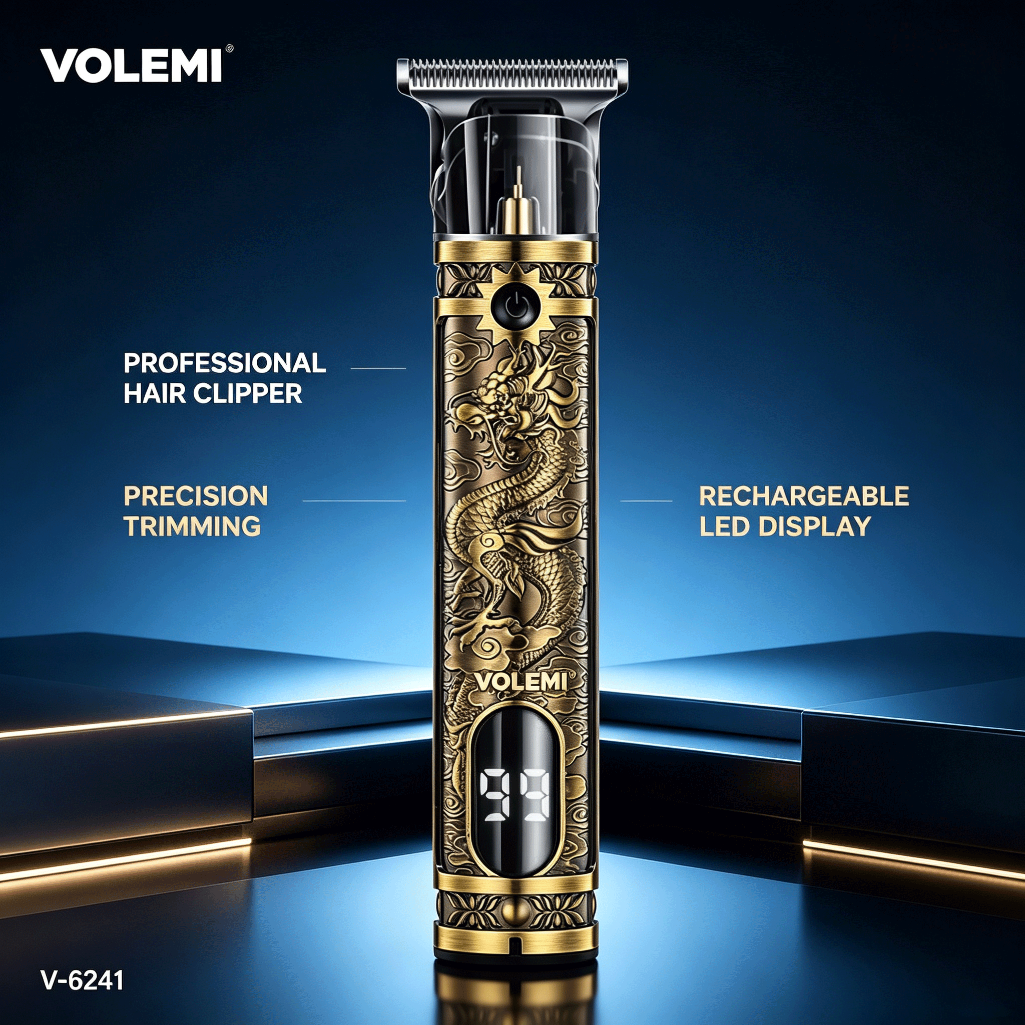 VOLEMI Professional Cordless Hair Clipper Type-C Rechargeable V-6241