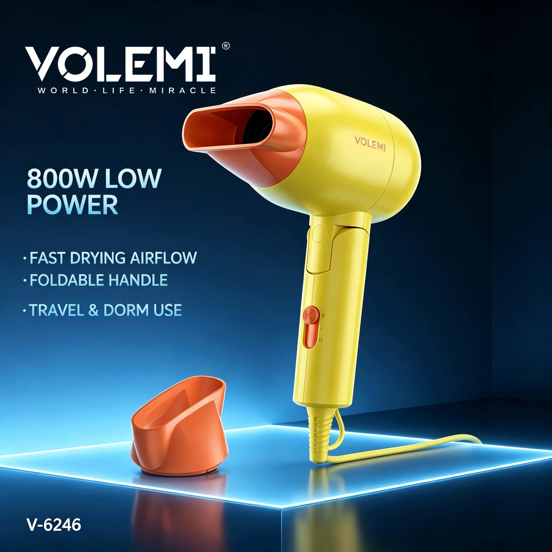 VOLEMI Hair Dryer Ionic Care Cool Shot Concentrator V-6246