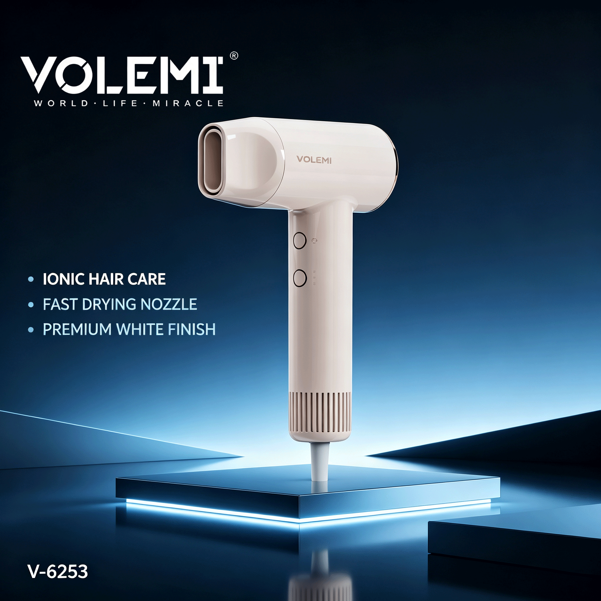 VOLEMI Professional Ionic Hair Dryer Fast Drying V-6253