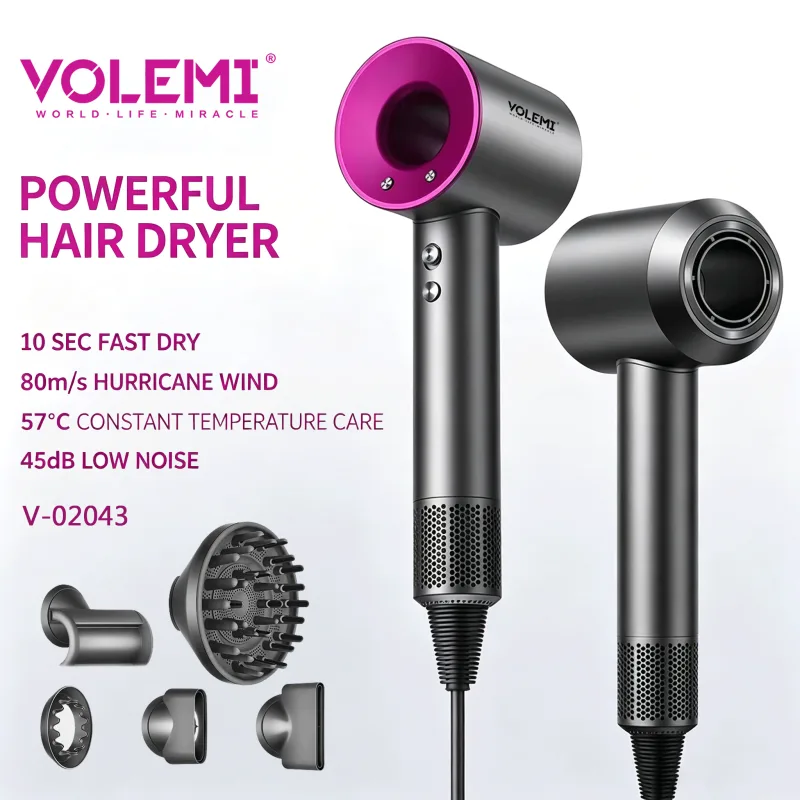 VOLEMI High-Speed Negative Ion Hair Dryer Purple Ring V-02043