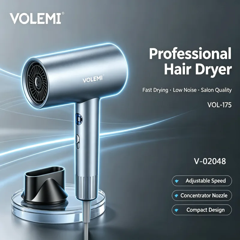VOLEMI Professional Hair Clipper Vol-175 Silver V-02048
