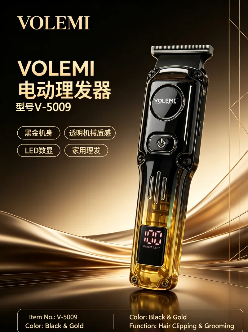 VOLEMI Professional Hair Clipper Steel Blade Adjustable Comb V-0362