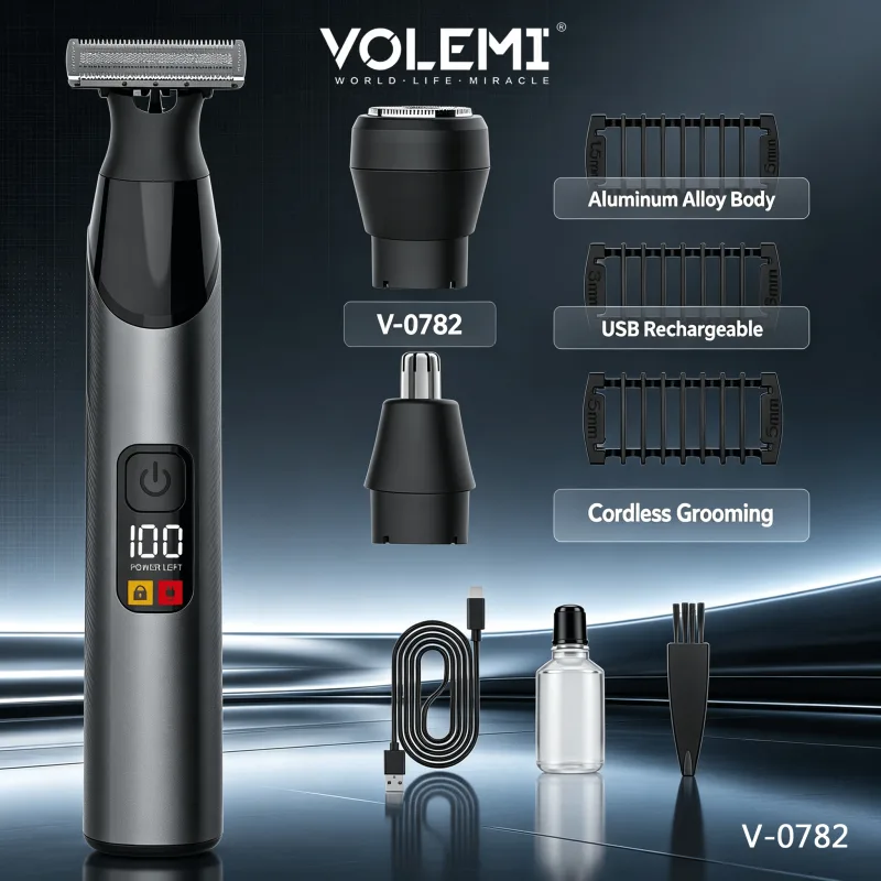VOLEMI Professional Cordless Hair Clipper Type-C Rechargeable V-0782