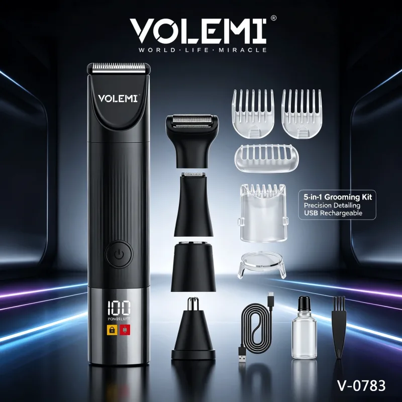 VOLEMI Pro Hair Clipper Type-C Rechargeable Washable Body V-0783