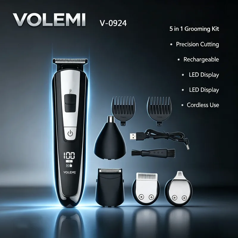 VOLEMI Hair Clipper High-Torque Quiet Motor Steel Blade V-0924