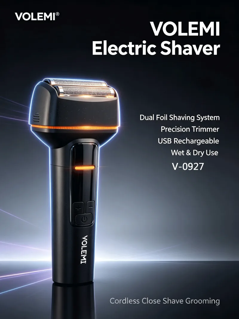 VOLEMI Professional Hair Clipper Quiet Motor Steel Blade V-0927