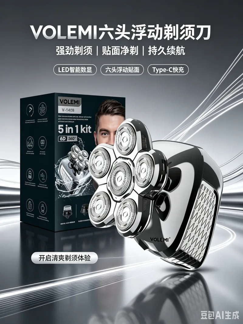 VOLEMI Pro Hair Clipper Dry Wet Use Long Battery V-1408