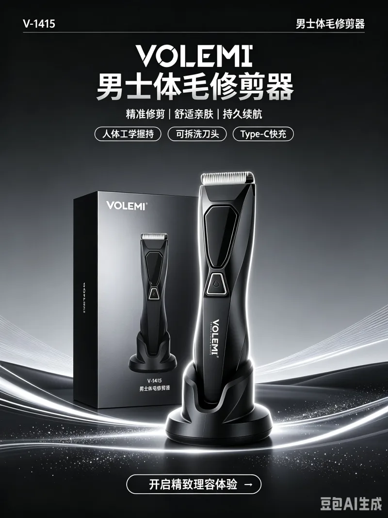 VOLEMI Cordless Hair Clipper Adjustable Guide Combs V-1415
