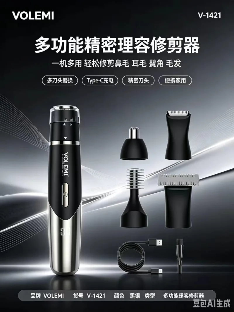 VOLEMI Professional Cordless Hair Clipper Quiet Motor V-1421