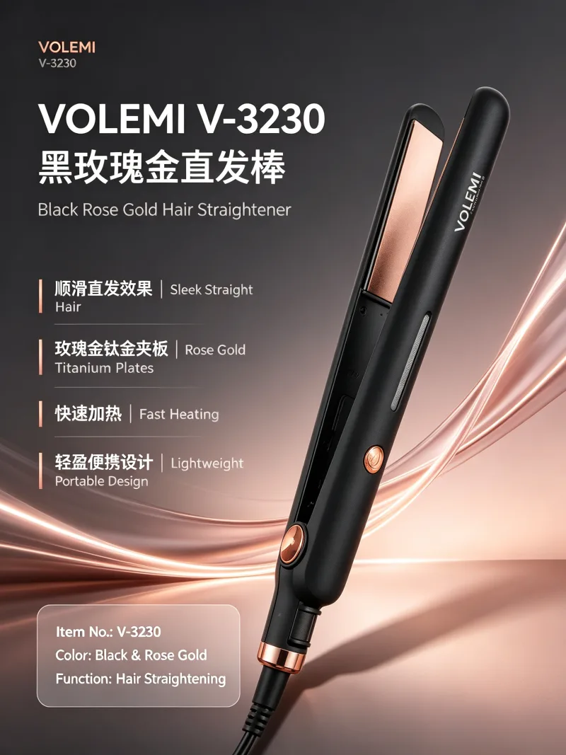 VOLEMI Ceramic PTC Hair Straightener Digital Display V-3230