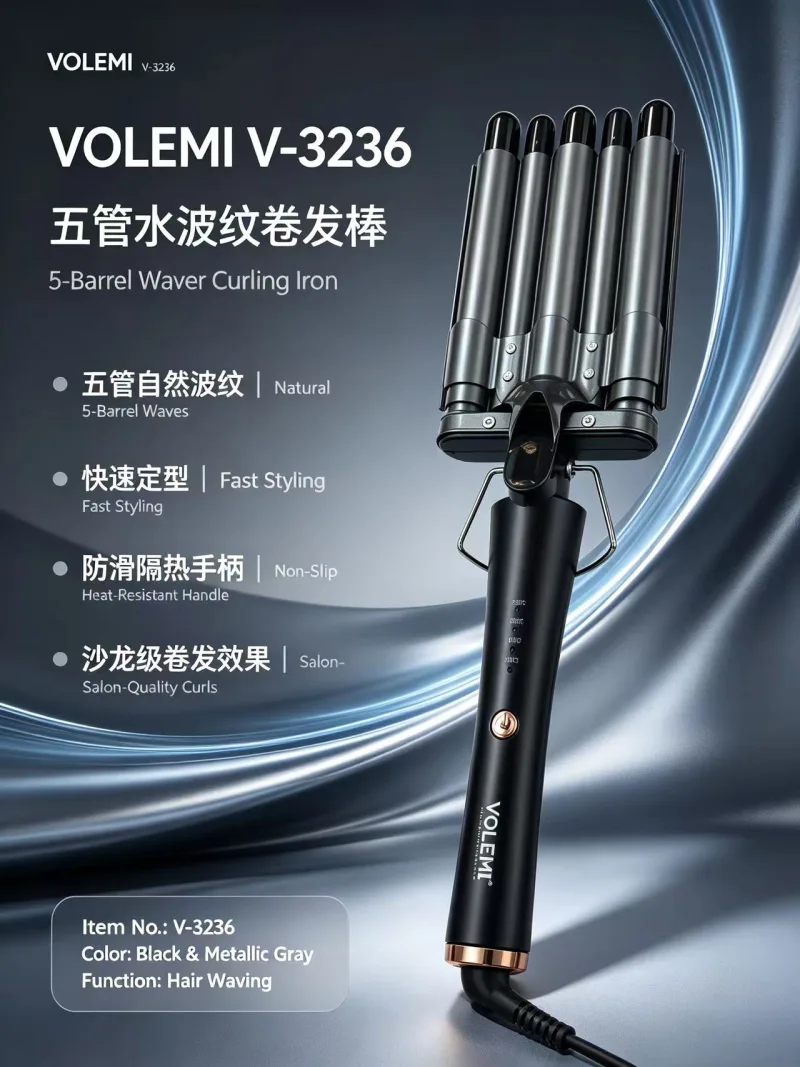 VOLEMI Ceramic PTC Hair Straightener Digital Display V-3236