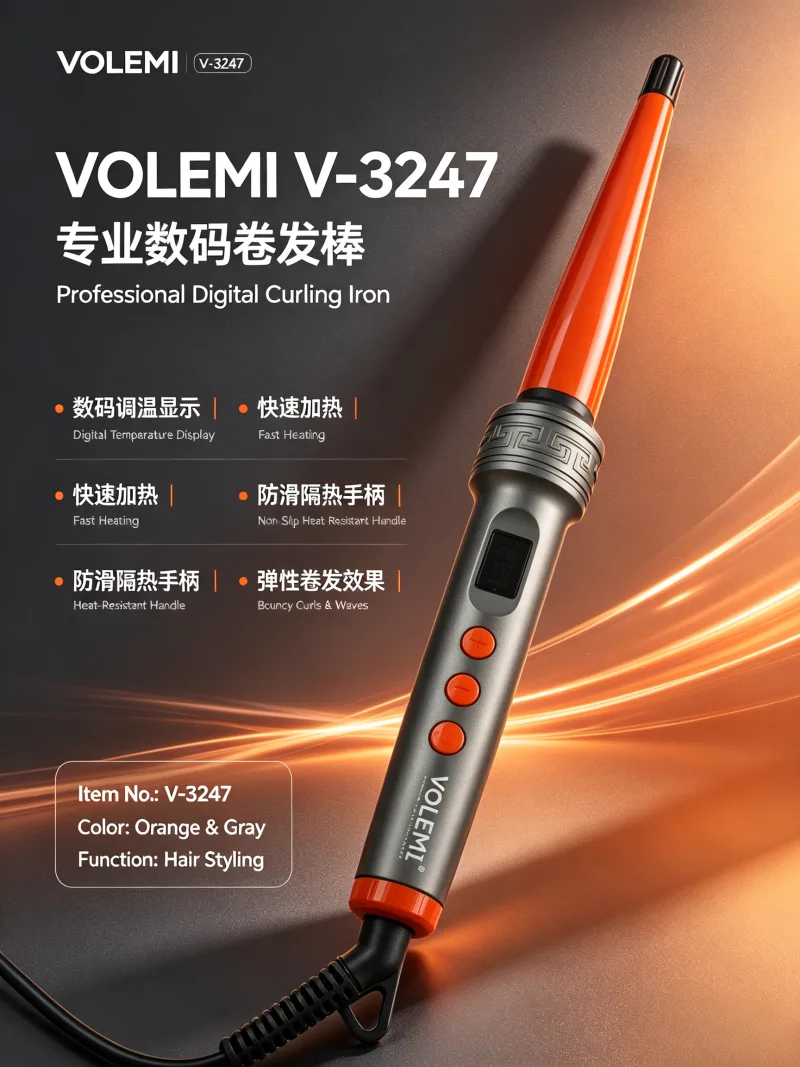 VOLEMI Ceramic PTC Hair Straightener Salon Style V-3247